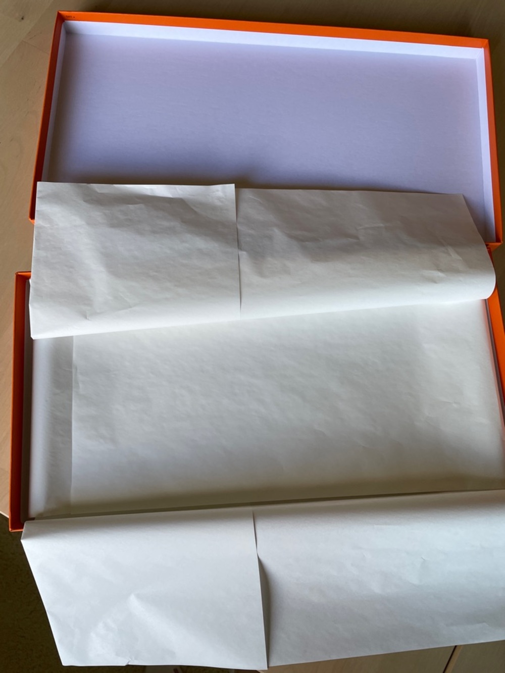Authentic Hermes Orange Box with ribbon - size for 140 cm shawl - Picture 5 of 6